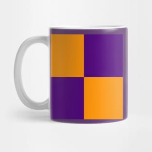 Purple and Orange Checkerboard Pattern Mug